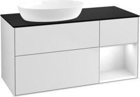 V&B Waschtischunterschrank Finion mit Wandbeleuchtung, Weiß lackiert, Breite: 120 cm, Tiefe: 50,1 cm, Höhe: 50,1 cm - Bild 1