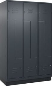 C+P Z-Spind Classic PLUS mit 6 Fächern und Sockel, Anthrazit, B/T/H: 120 x 50 x 195 cm - Bild 1