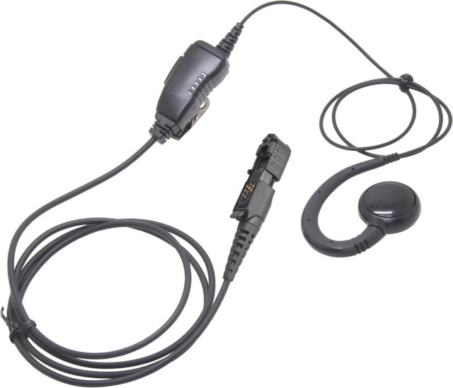 Motorola Walkie Talkie Ohrhörer mit PTT Mikrofon Headset in Schwarz für XIR P6600 P6620 DP3441e DP3661e DEP550 DEP570 XPR3300 DP2400 MTP3250 MTP3550 - Bild 1