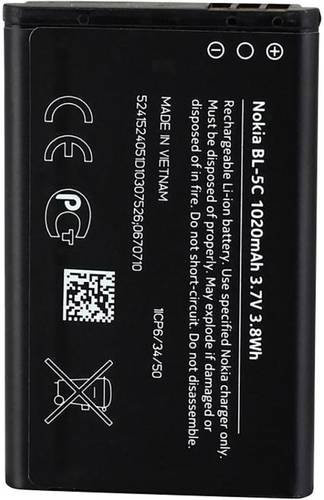 Nokia Handy-Akku in Schwarz für Modelle 1200, 1208, 1209, 1650, 1680 classic, 2310, 2323 classic und 2330 classic - Bild 1