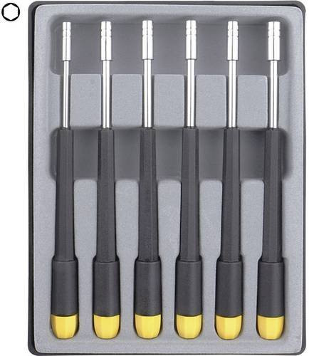 Donau Elektronik 6-teiliges Schraubendreher-Set für Elektronik- und Feinmechanik mit Außen-Sechskant in Schwarz - Bild 1