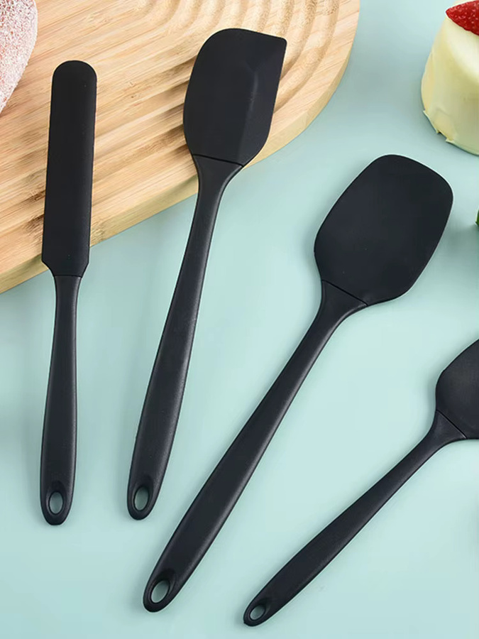 BAFENGS 6-teiliges Silikon-Küchenutensilien Set in Schwarz mit Spateln und Ölpinsel - Bild 6