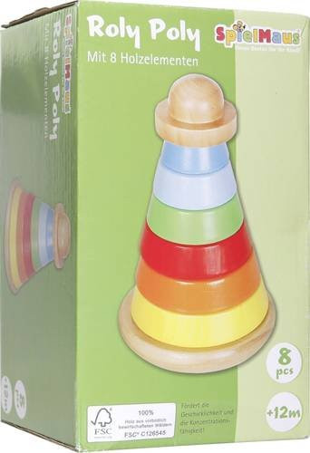 SpielMaus Stehauf-Stapelturm 8-teiliges Set Holz farbig ab 12 Monaten - Bild 1