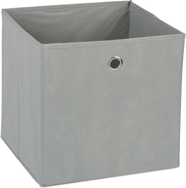 Relaxdays Aufbewahrungsbox im 2er Set aus Stoff in Grau, faltbar, B/T/H: 30 x 30 x 30 cm - Bild 1