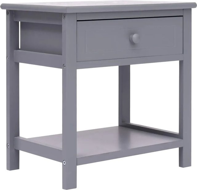 vidaXL Nachttische 2er-Set aus Paulownia-Holz in Grau, B/T/H: 40 x 29 x 42 cm - Bild 1