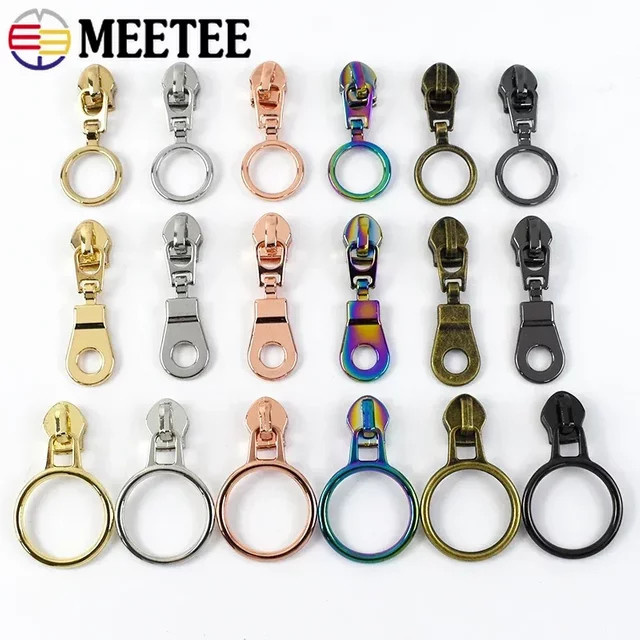 Meetee Reißverschluss-Schieber Nr. 5 aus Metall in Multicolour für Nylon-Reißverschlussbänder und Kleidung Reparatur-Set - Bild 1