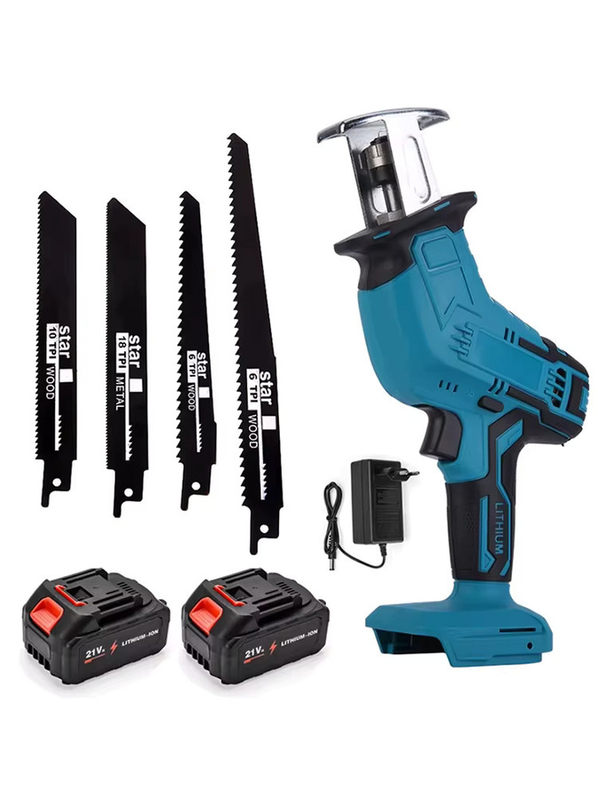 TKKEACE Kabellose Elektrische Säbelsäge in Blau, kompatibel mit Makita LXT Akkus, 3000 U/min mit variabler Geschwindigkeit für Metall- und Holzschnitte - Bild 6