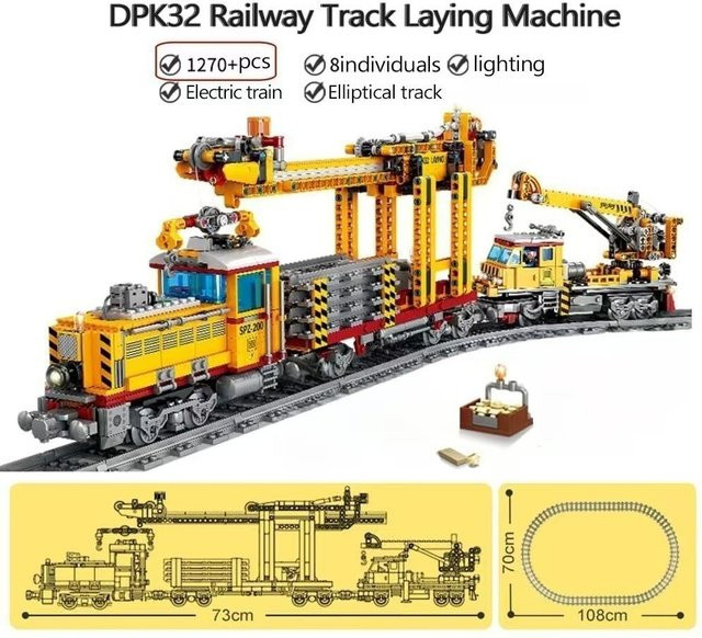 Duke King City Power Function Raketen Eisenbahnstrecke Verlegezug, Fahrzeug - Bild 1