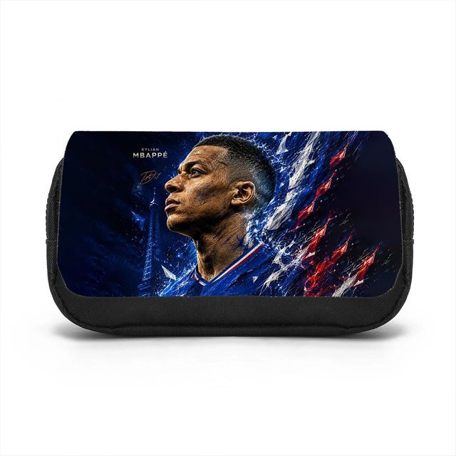 Fancy Style Studio Schreibwaren-Organizer-Tasche M-Mbappe Doppellagriges Federmäppchen Blau - Bild 1