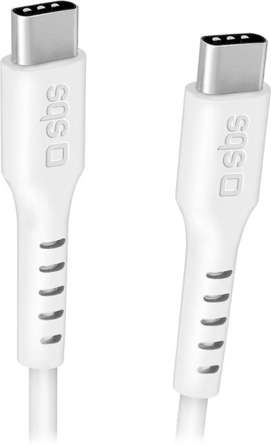 SBS USB-C auf USB-C Daten- und Ladekabel mit bis zu 240 Watt Leistung, Weiß - Bild 1