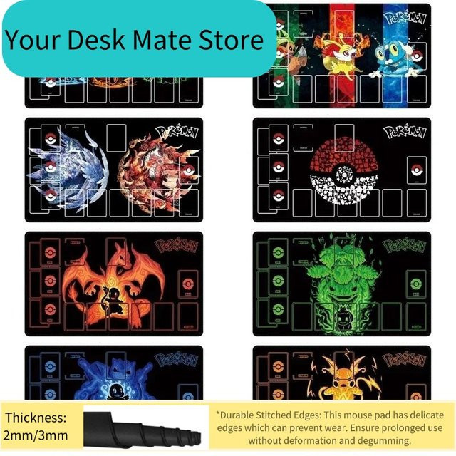 Potdemiel Pokemon Black Starter Pokemon Silhouette Spielmatte, rutschfestes Gaming-Mauspad in Schwarz - Bild 1