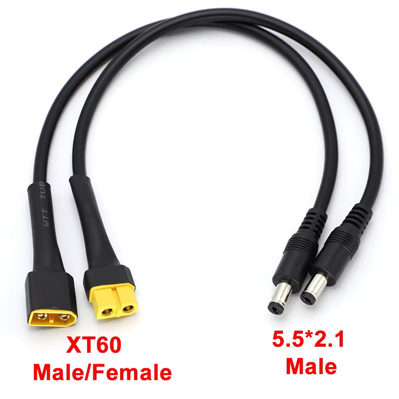 JCD XT60 auf DC5521 Adapterkabel 18AWG für Auto-Batterie und Ladegeräte, 10A Ultra-weich - Bild 1