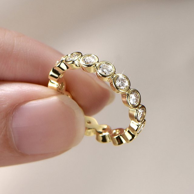 IOGOU Eternity-Ring 14k Goldfilled, Moissanit, Damen - Bild 1