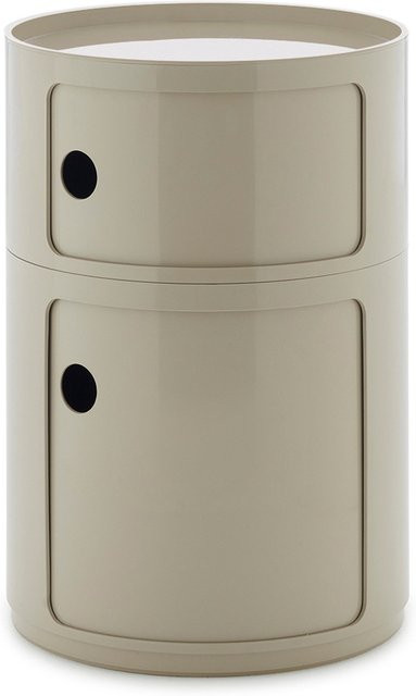 Kartell New Componibili Big 2 Elemente Aufbewahrungssystem aus Kunststoff in Beige glänzend - Bild 1