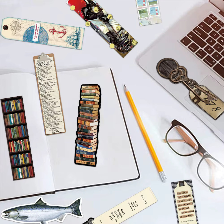 30 Stück Retro Lesezeichen Set mit Cartoon Motiven in Multicolour aus Papier zum Dekorieren und für DIY Anmerkungen - Bild 3