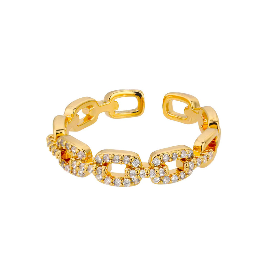HPTOTMG Ringe, Edelstahl, Zirkonia, Damen, Gold - Bild 2