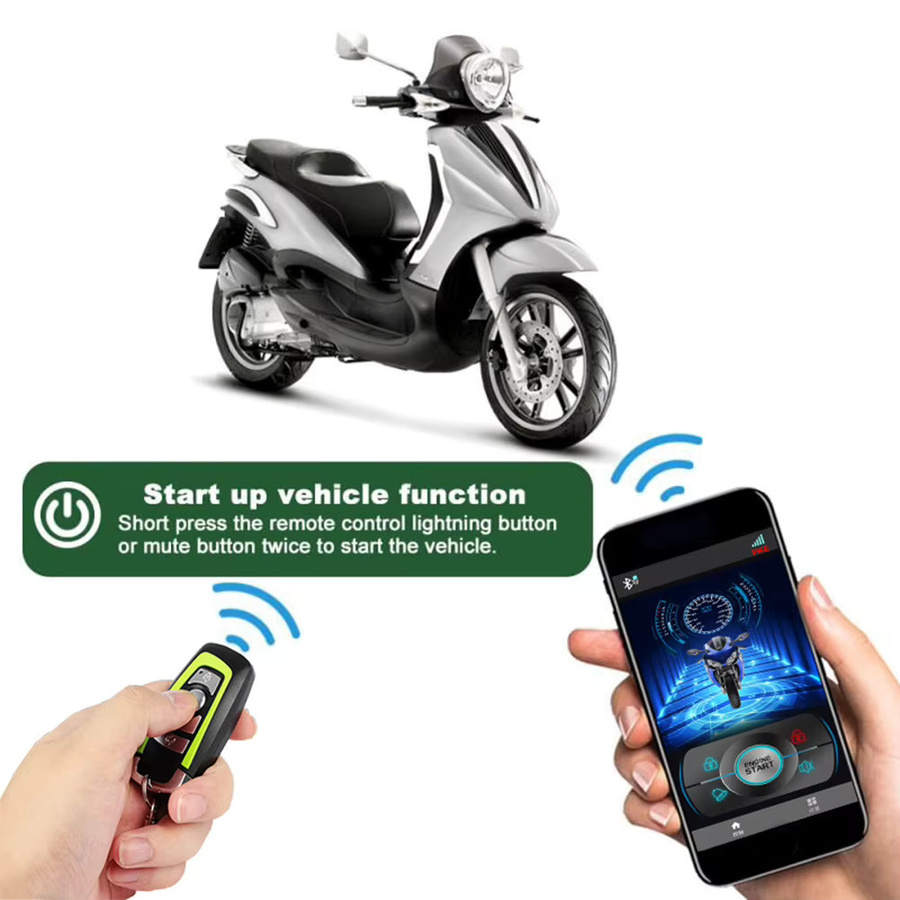 12V Anti-Diebstahl-Alarmsystem für Motorrad, Fahrrad, ATV und Roller mit App-Steuerung und Fernbedienung - Bild 2