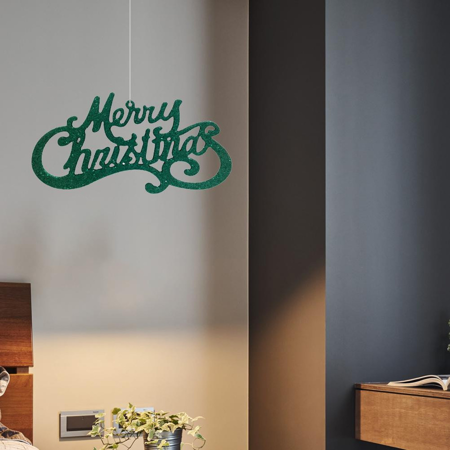 2 Stück KONNWEI Frohe Weihnachten Buchstaben Hängeornamente aus Kunststoff in Grün - Bild 4