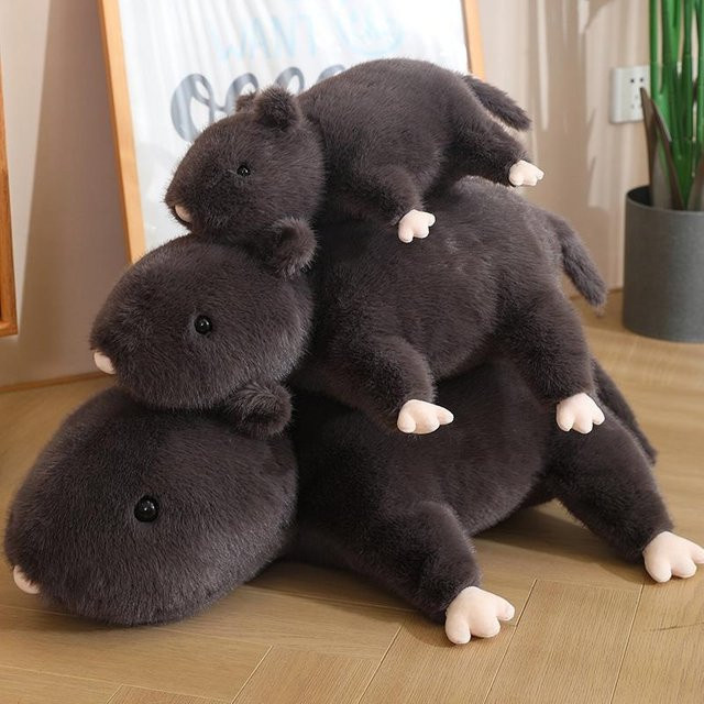 BC Pet Supplies Schwarze Maus Plüschtier, 35cm - Bild 1