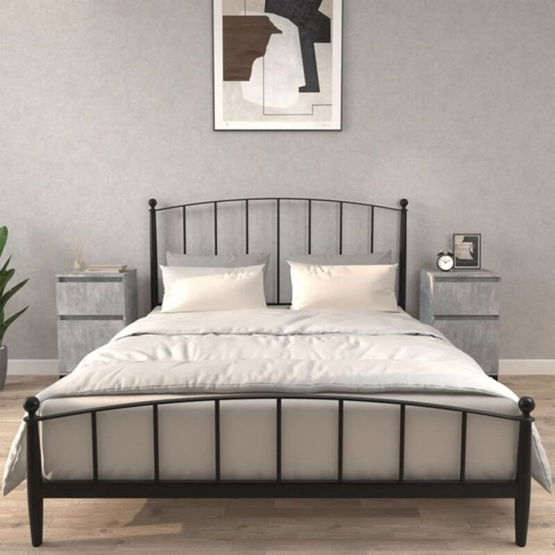 Vidaxl Set 2 Nachttische Modern in Grau aus Holz und Metall, B/T/H: 40 x 35 x 70 cm - Bild 1