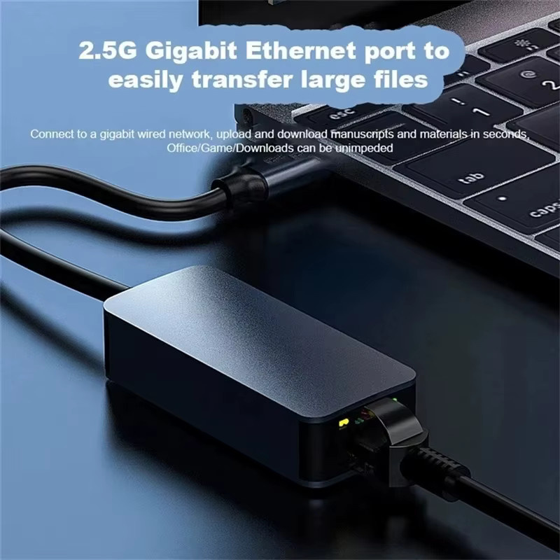 Kebidumei USB-C zu 2,5 Gigabit Ethernet Adapter, USB 3.0 auf RJ45 Netzwerkkarte, Grau - Bild 2