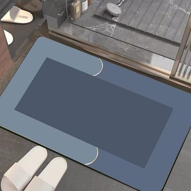 Saugfähige und schnelltrocknende Badezimmermatte von Yiran Furniture in Blau, rutschfest mit Kieselalgenschlamm, B/B: 60 x 90 cm - Bild 1