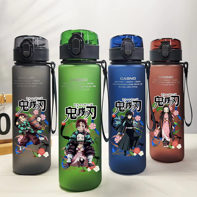 Bandai Demon Slayer Trinkflasche aus Kunststoff mit Kamado Tanjirou und Nezuko Motiv, Multicolor, 560 ml - Bild 1