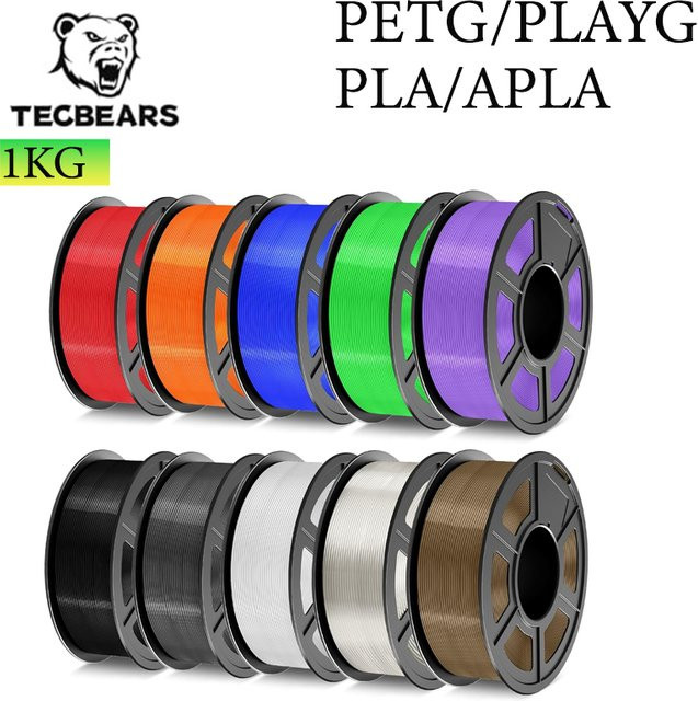 TECBEARS PETG 3D-Drucker-Filament Weiß, 1 kg, hohe Zähigkeit und präzise Maßgenauigkeit +/- 0,02 mm - Bild 1
