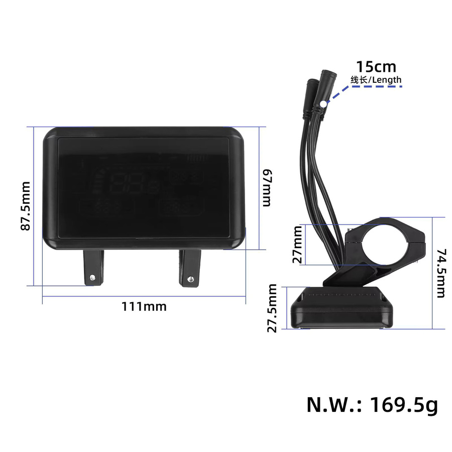 Xbot T4-B Bürstenloser Controller mit LCD-Dashboard-Display-Kit für Zwheel ZRino 2022 Elektroroller Ersatzteile, Schwarz - Bild 4