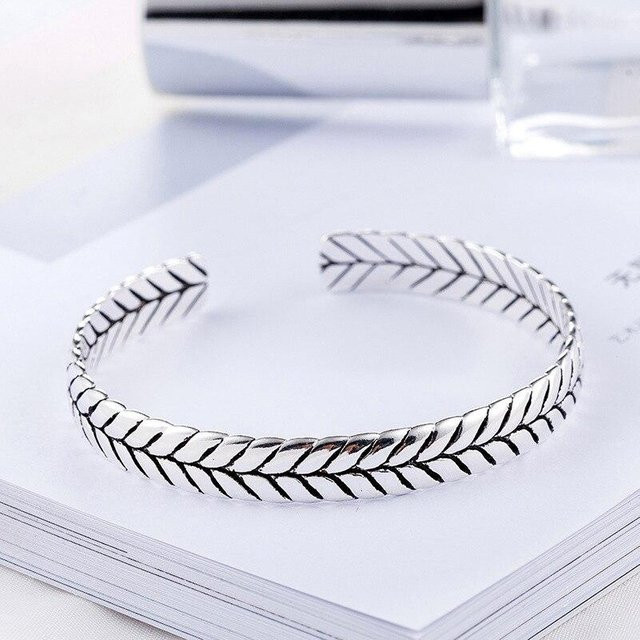 Armreif 925 Silber, Geometrische Muster, Unisex - Bild 1