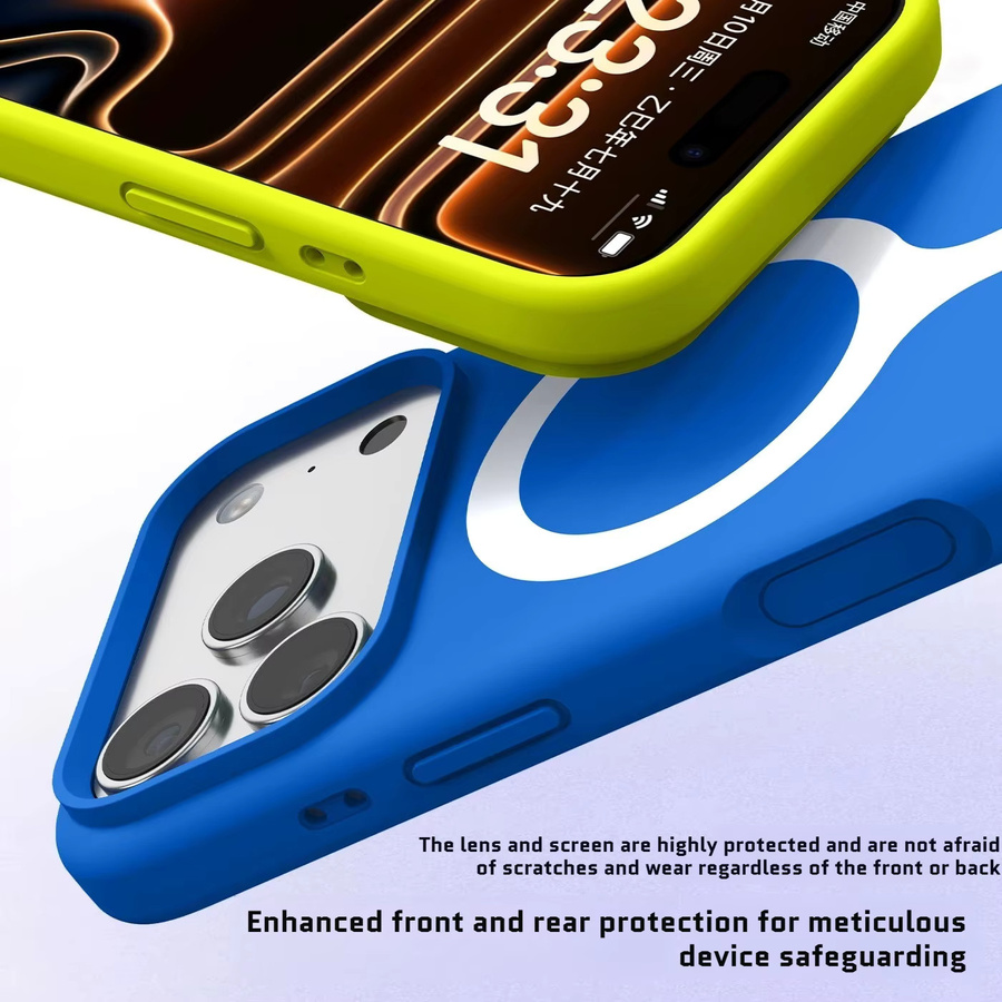 MagSafe kompatible Flüssigsilikon Schutzhülle für Apple iPhone 17 Pro Max und iPhone 16 Pro in Dopamin-Farben - Bild 4