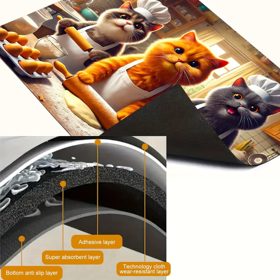 Cat Chef Herdabdeckung aus Diatomit für elektrische Glaskeramik-Kochfelder, hitzebeständig und rutschfest, multicolour - Bild 3