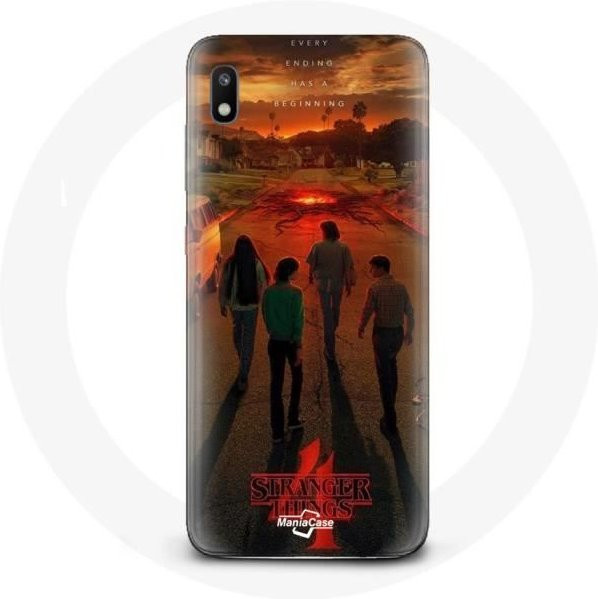 Samsung Galaxy A10 Schutzhülle mit Stranger Things Staffel 4 Poster Art Design in Multicolour - Bild 1