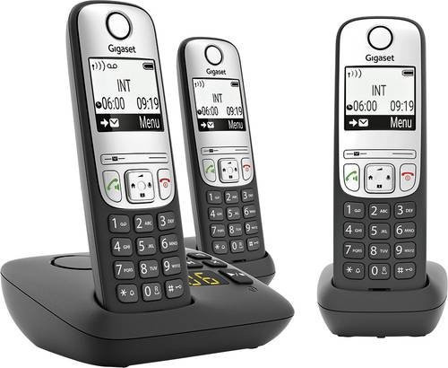 Gigaset A690A Trio DECT/GAP Schnurloses Telefon mit Anrufbeantworter und Freisprecheinrichtung in Schwarz - Bild 1