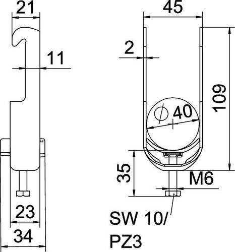 OBO Bettermann Bügelschelle aus Kunststoff 10,9 mm - Bild 1