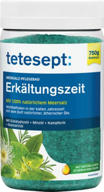 tetesept Meersalz-Pflegebad Erkältungszeit, 750g - Bild 1