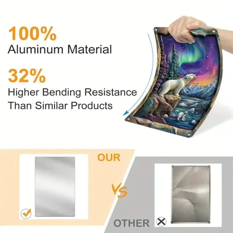 CIFBUY 2D-Flachplakette aus Aluminium im Vintage-Industriestil, Wanddekoration in Weiß mit Tiermotiv - Bild 3