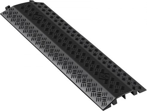 VEVOR Kabelbrücke Schwarz aus Kunststoff mit 2 Kanälen, 97,5 cm Länge, 7938 kg Achslast, Hochleistungs-Kabel- und Schlauchschutz für Büro, Lager und hohe Verkehrsflächen - Bild 1