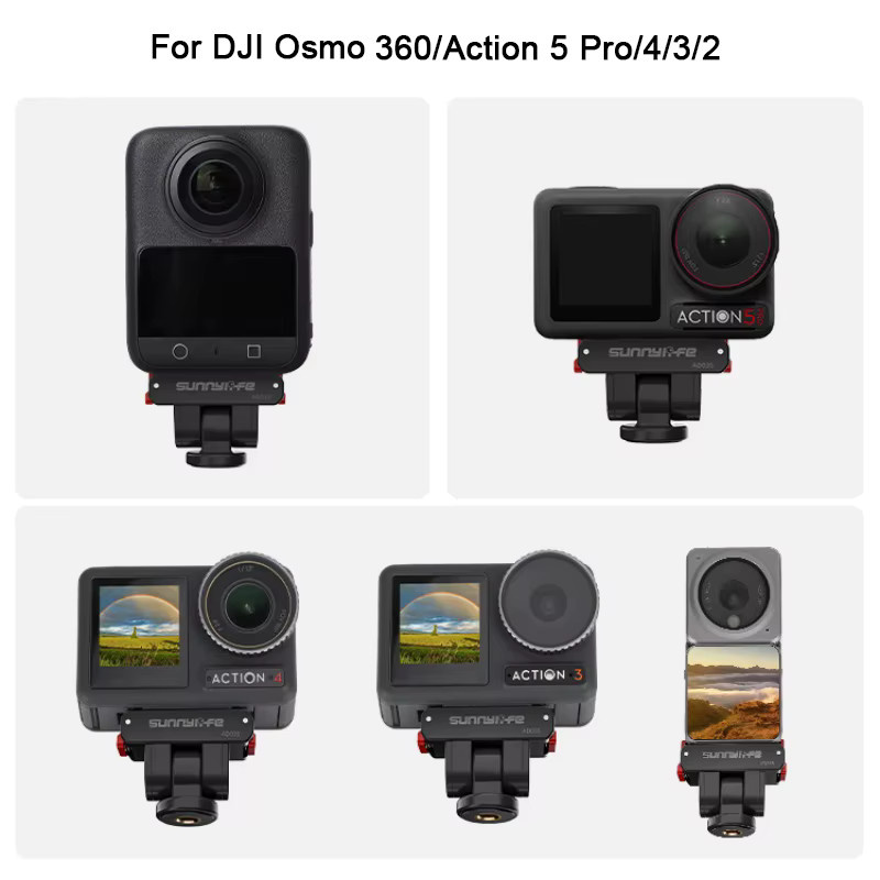 Magnetischer Adapter für DJI Osmo Action 5 Pro, 4, 3 und 2 in Schwarz als Universal-Basis für Stativ und Selfie-Stick - Bild 2