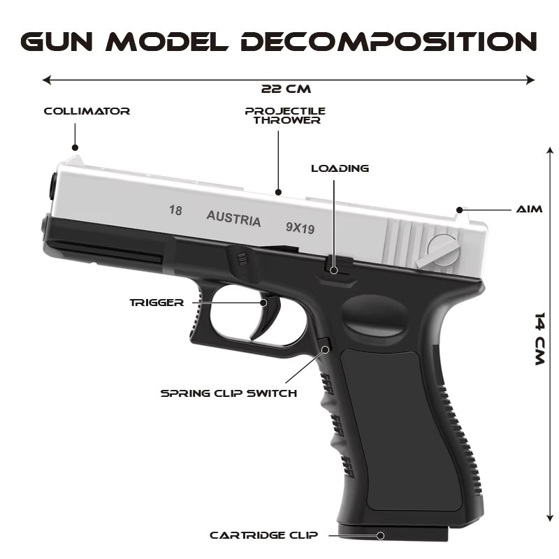 G18 Spielzeugpistole mit Laser, Soft Bullet Air Gun - Bild 4