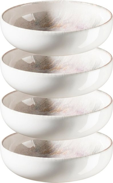 Mäser Schüssel-Set Aquarellia aus Steinzeug in Weiß und Lila - Bild 1