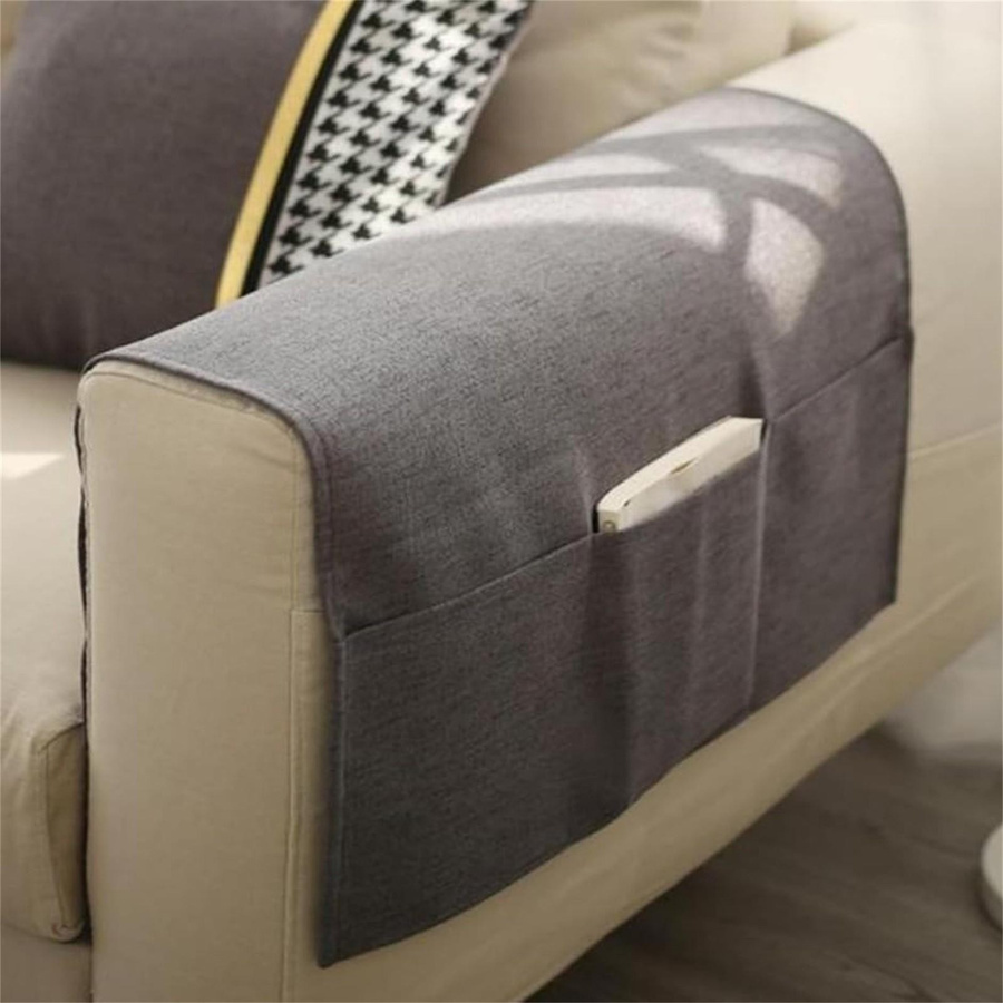 Sofa Armlehnen Organizer Tasche als Hängender Überwurf zur Aufbewahrung von Handy, Brille und Fernbedienung - Bild 1