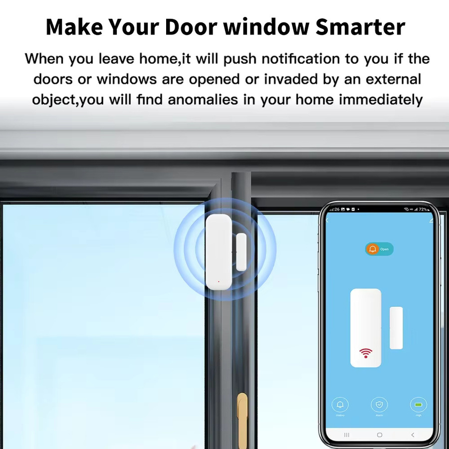Tuya Zigbee 3.0 Tür- und Fenstersensor in Weiß zur App-Fernsteuerung kompatibel mit SmartLife Alexa Yandex ZHA und Zigbee2MQTT - Bild 2