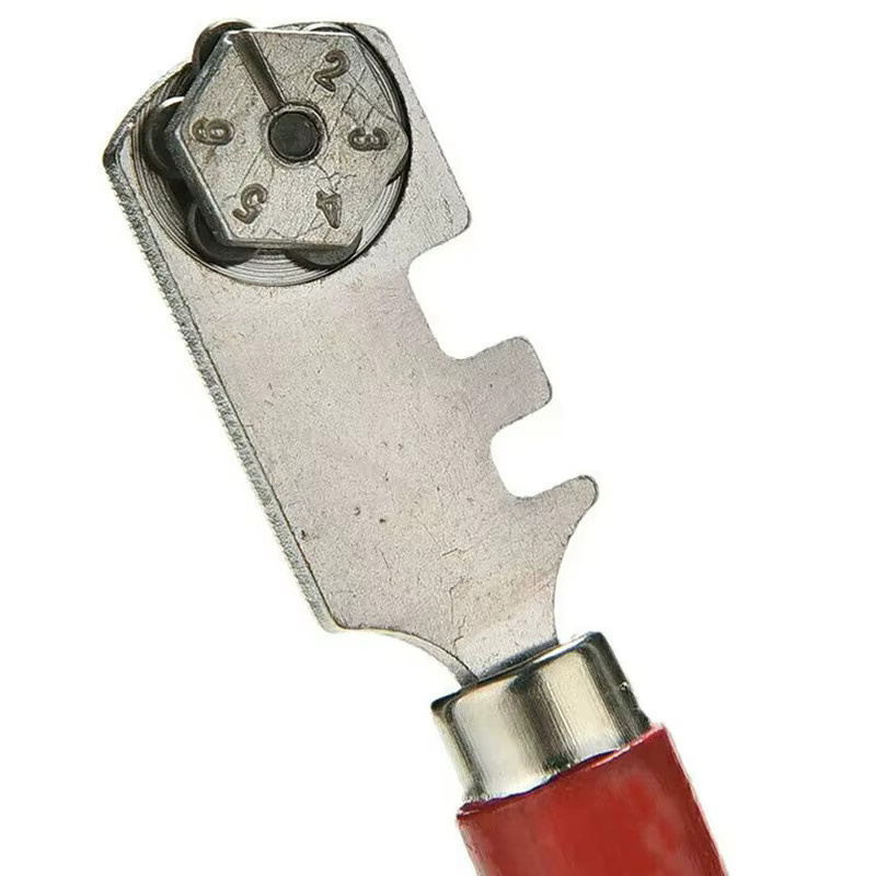 Profi-Glasschneider mit 6 Wolframkarbid-Rädern für Glas und Fliesen in Rot - Bild 4