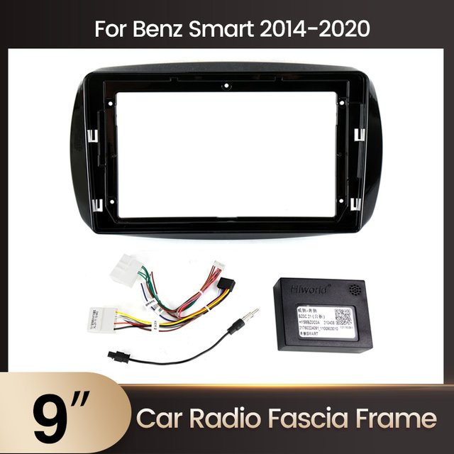 STRONGNAVI Android Autoradio Blende Adapter Kit für Mercedes Benz und Smart, 9 Zoll, Schwarz - Bild 1
