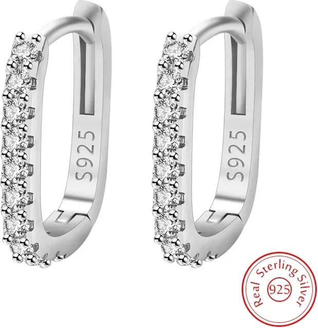 Creolen 925 Silber, Kristall, Zirkonia, Damen - Bild 1