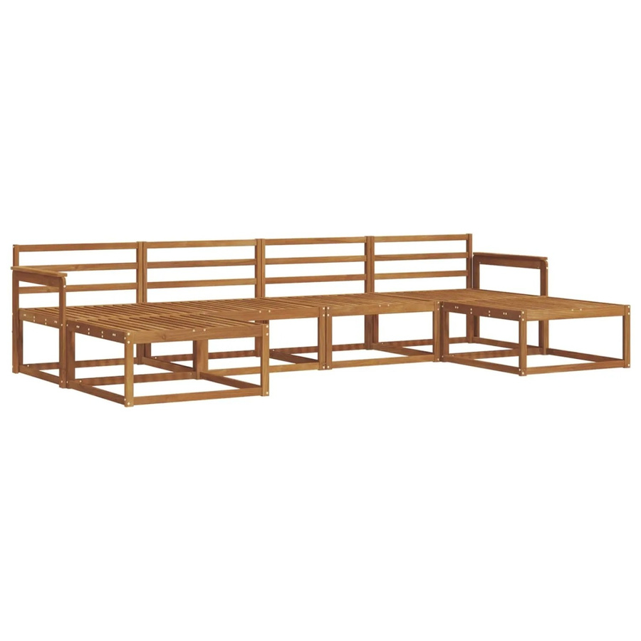 vidaXL Outdoor-Sofagarnitur 6-teilig aus Massivholz Akazie in Braun im L-Shape Design - Bild 2