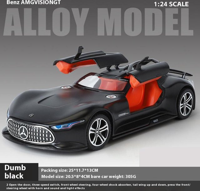Linyi toy car Mercedes Benz Amg Vision Gt, Modellauto, 1:24, Metall, mit Licht und Sound, ab 14 Jahren - Bild 1