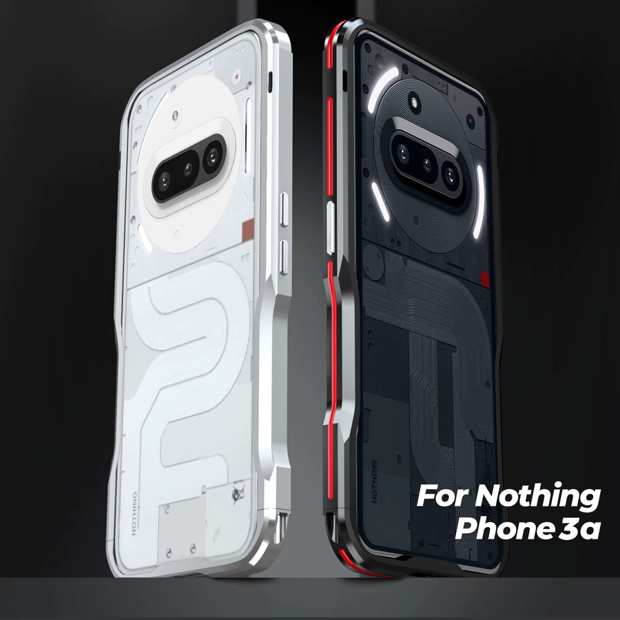 LUPHIE Metalllegierungs-Stoßfänger Schutzhülle für Nothing Phone 3, 3A und 2a Plus in Schwarz - Bild 3