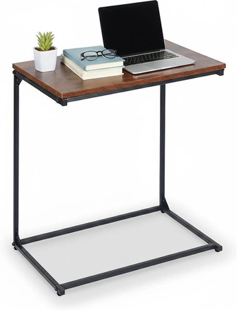Relaxdays Beistelltisch aus Eisen und MDF mit neigbarer Platte in Schwarz, B/T/H: 66 x 55 x 35 cm